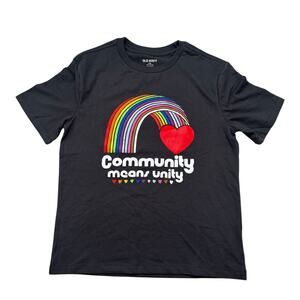 OLD NAVY *NEW* Community Mean Unity Gray Rainbow Tee Size 8 Kids Unisex Cotton